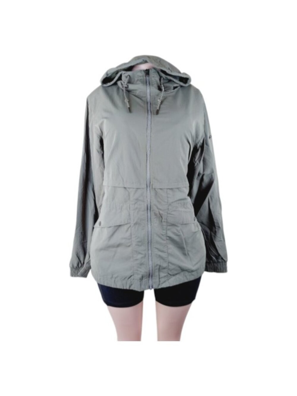 Columbia Women's Olive Day Trippin Outdoor Trail Utility Rain Jacket Size XL
